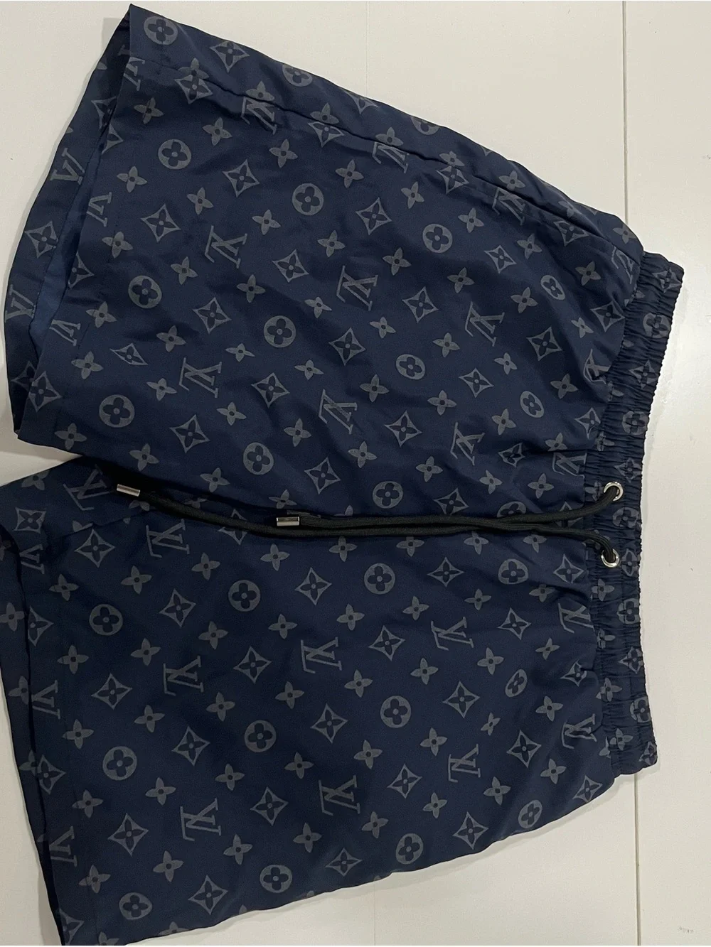 Louie Vuiton Navy and Gray Monogram Swim Trunks